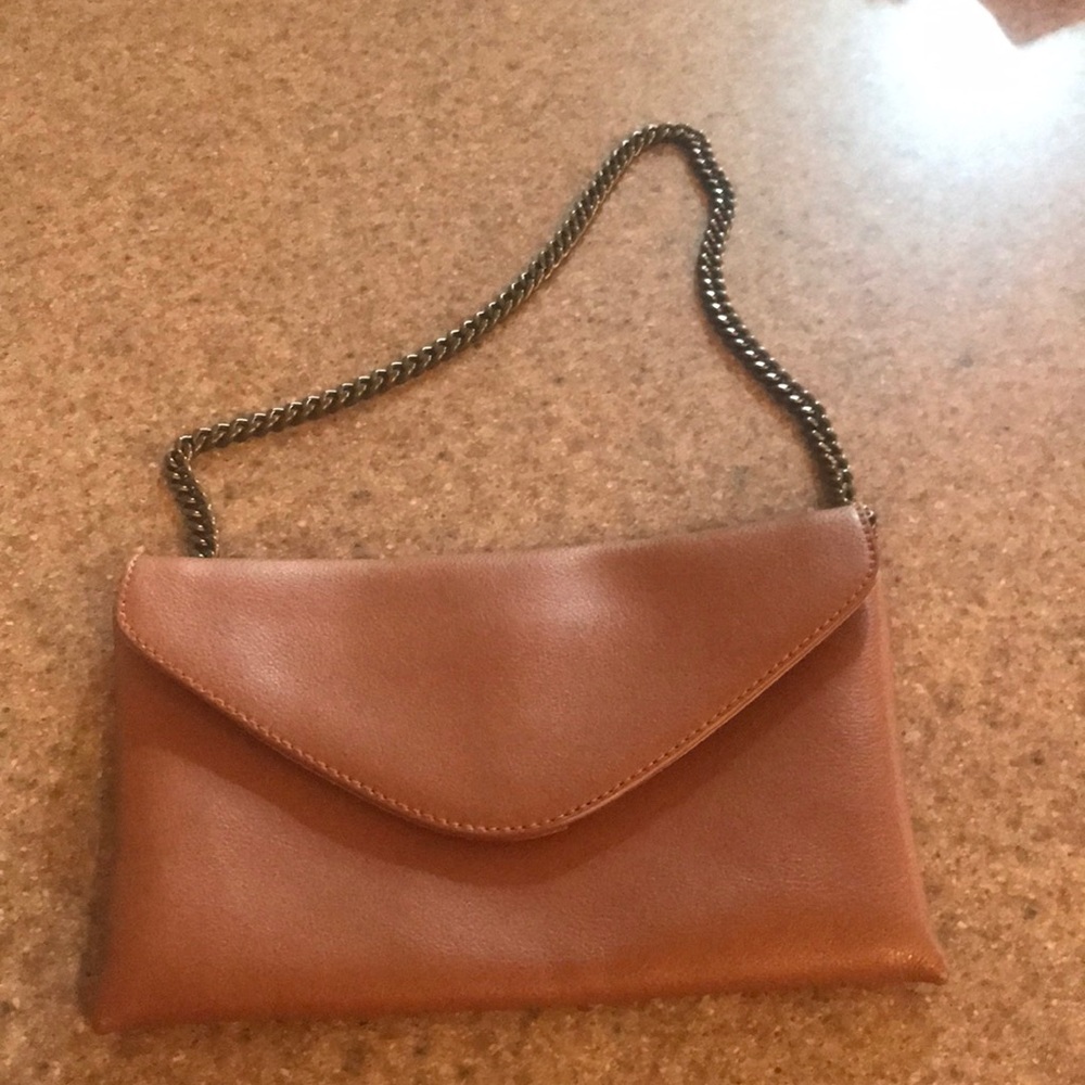 J. Crew 100% leather clutch